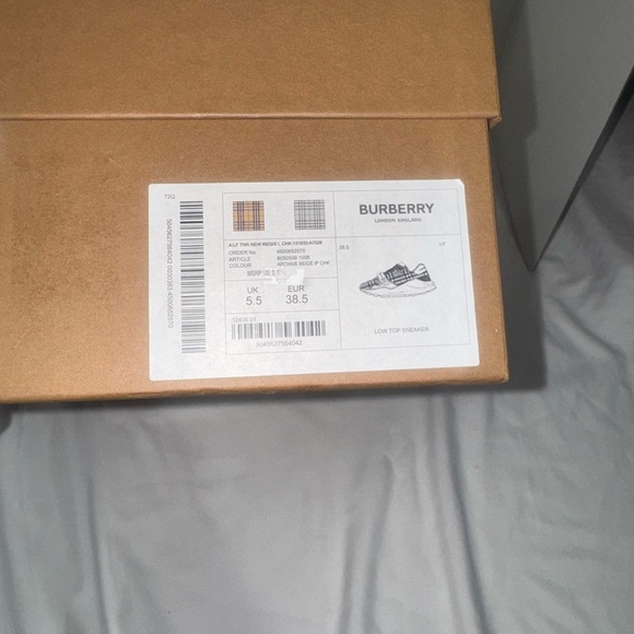 Burberry Beige and White Check Sneakers - Picture 11 of 13